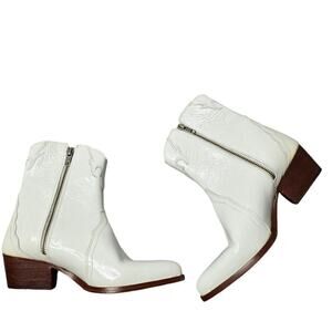Free People White Frontier Booties